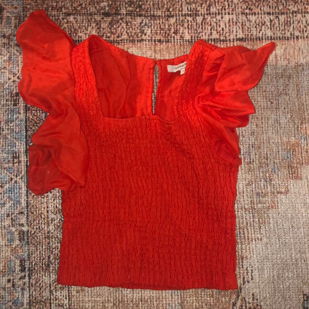 Olivaceous Ruffle Top!